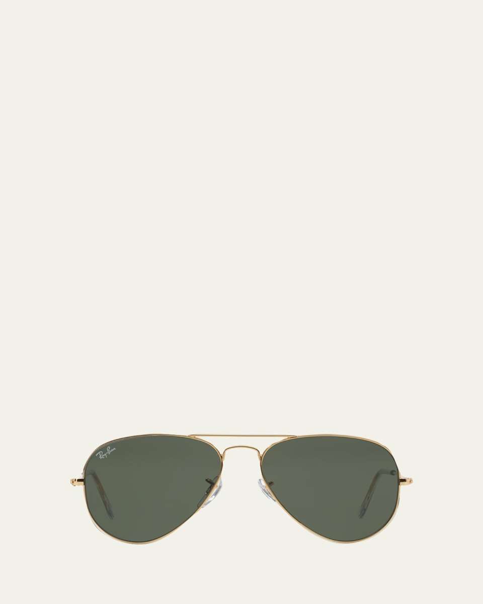 Monochromatic Metal Aviator Sunglasses, Yellow Pattern, 55MM